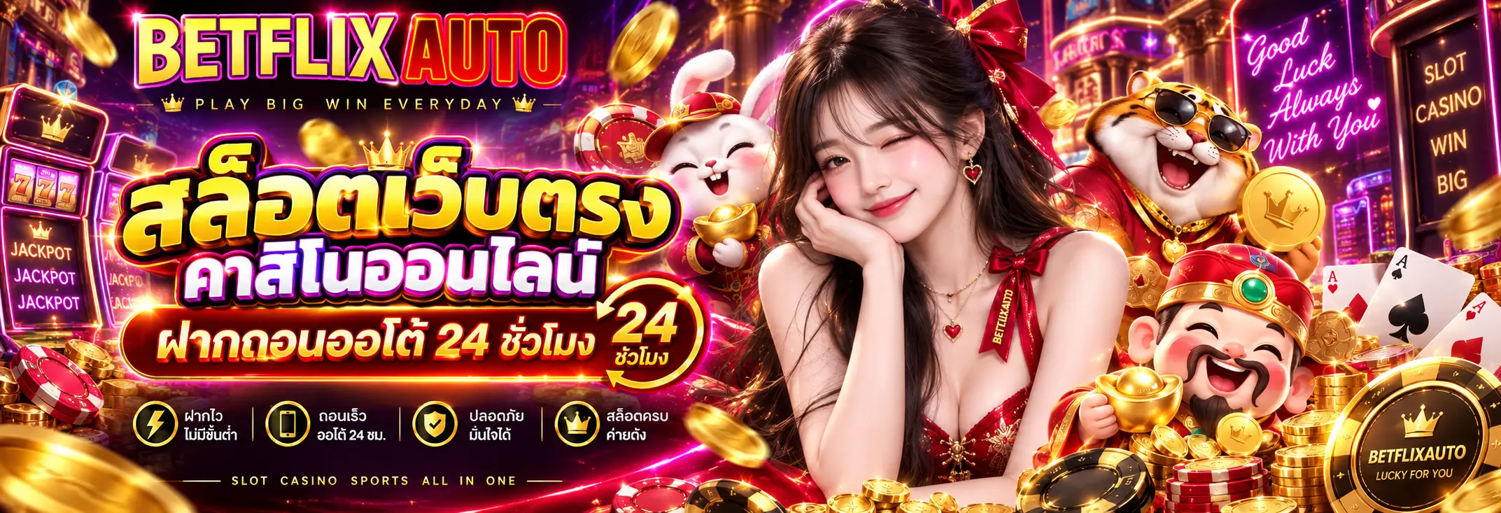 BETFLIXAUTO สล็อตเว็บตรง คาสิโนออนไลน์ ฝากถอนออโต้ 24 ชั่วโมง